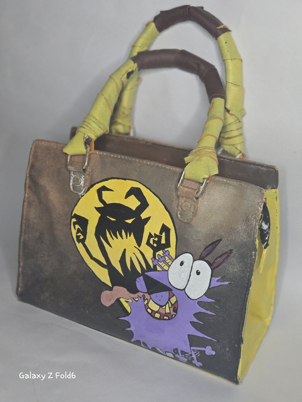 Hand-Painted Courage The Cowardly Dog Cartoon Satchel - Women Bags